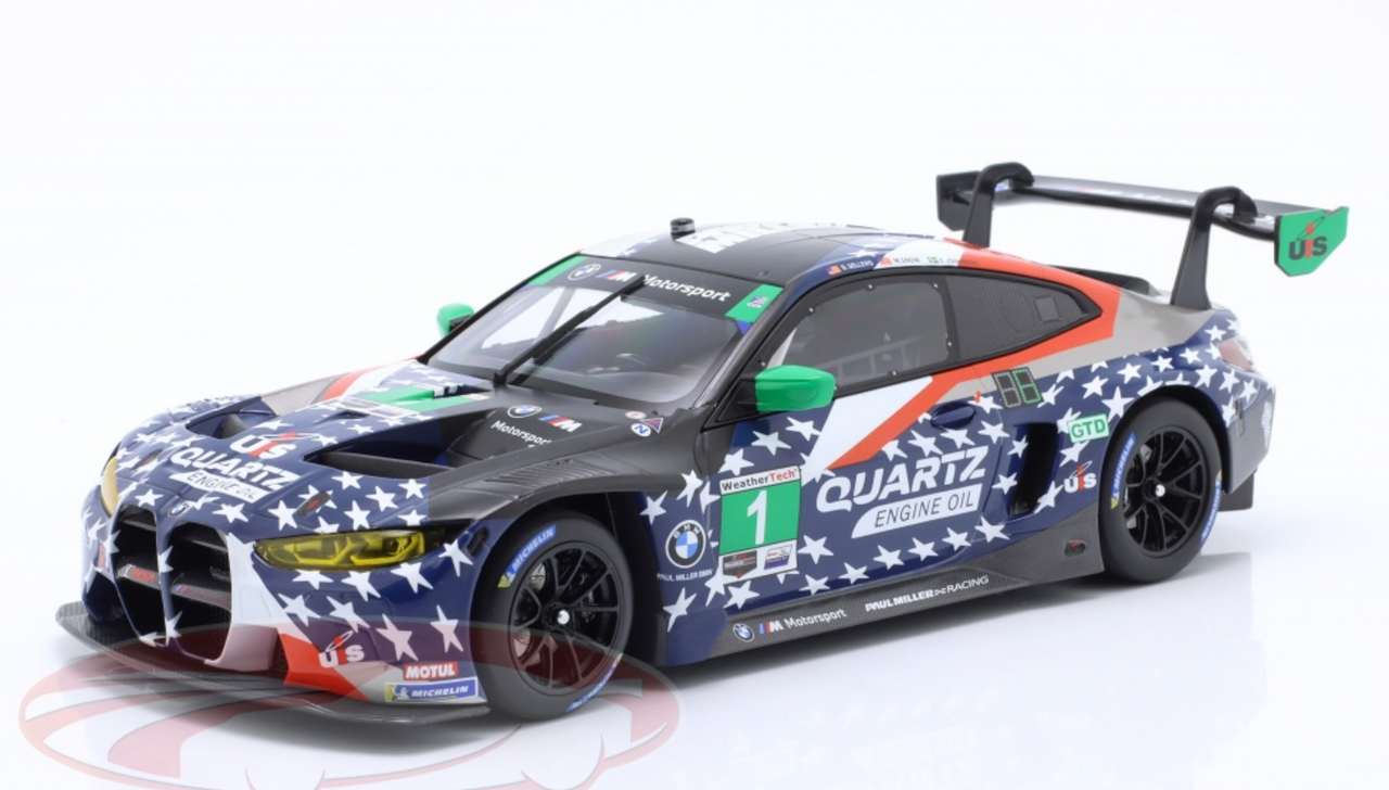 1/18 Minichamps 2022 BMW M4 GT3 #1 6h Watkins Glen IMSA Paul Miller Racing Madison Snow, Bryan Sellers, Erik Johansson Car Model