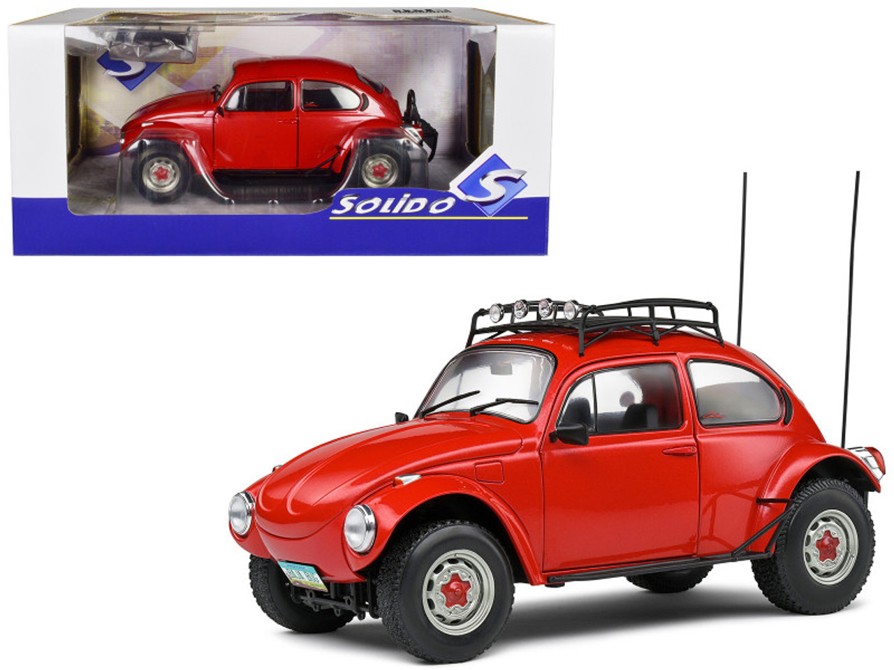 1/18 Solido 1976 Volkswagen VW Beetle Baja (Red) Diecast Car Model