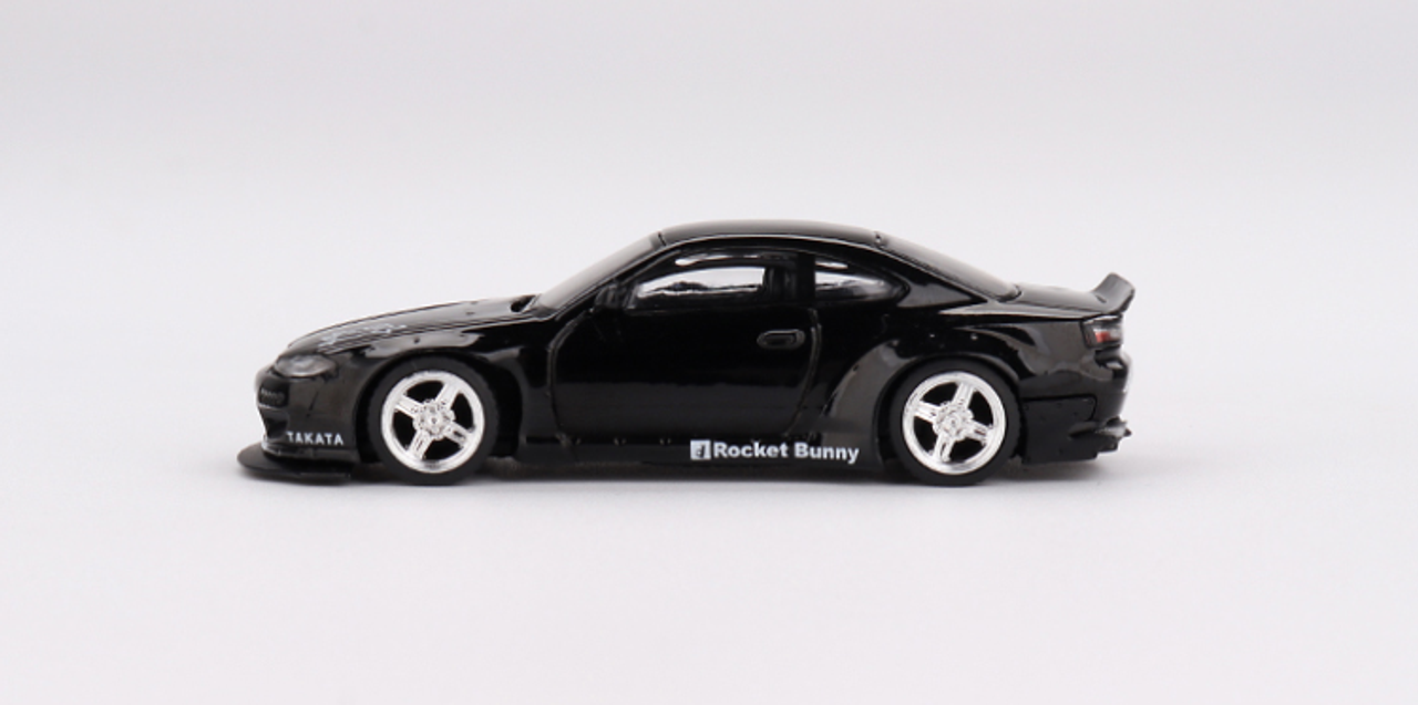 1/64 Mini GT Nissan Silvia (S15) Rocket Bunny (Black Pearl) Diecast Car Model