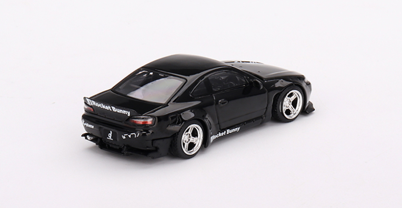 1/64 Mini GT Nissan Silvia (S15) Rocket Bunny (Black Pearl) Diecast Car Model