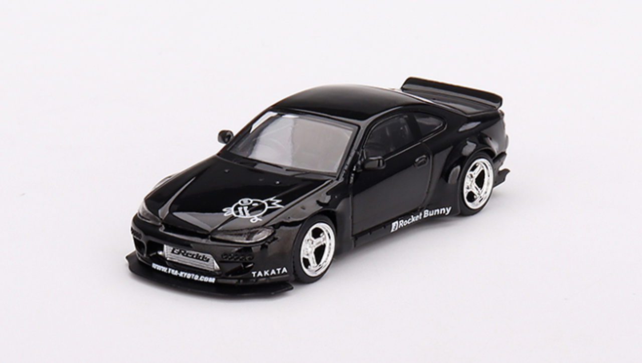 1/64 Mini GT Nissan Silvia (S15) Rocket Bunny (Black Pearl) Diecast Car Model