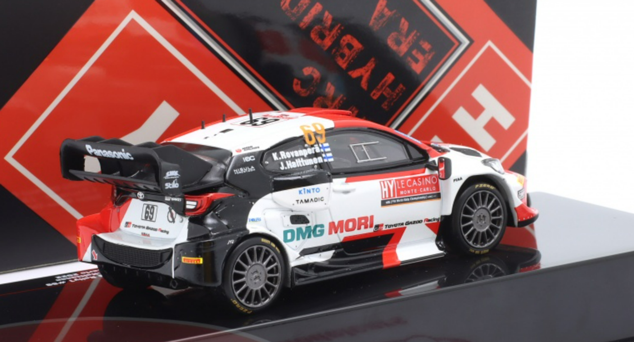 1/43 Ixo 2022 Toyota GR Yaris Rally1 #69 4th Rallye Monte Carlo Toyota Gazoo Racing WRT Kalle Rovanperä, Jonne Halttunen Car Model