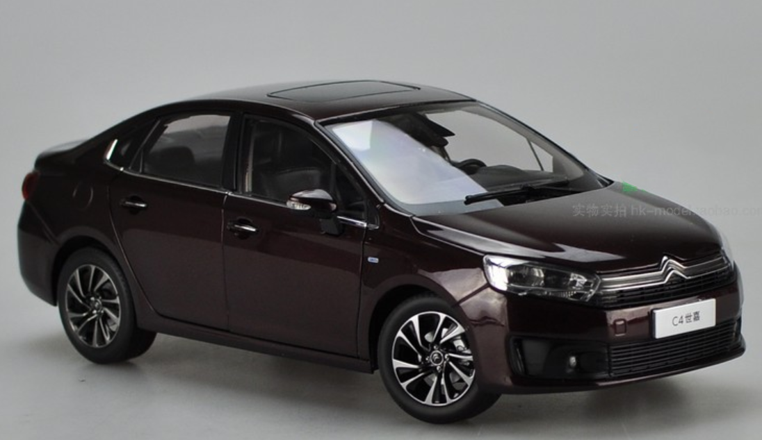 1/18 Dealer Edition 2016 Citroen C4 Sedan (Wine Red) Diecast Car Model