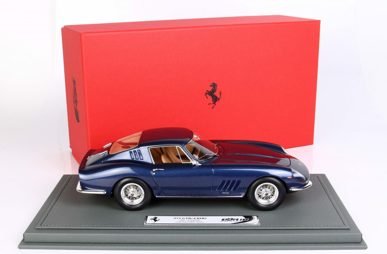 1/18 BBR 1967 Ferrari 275 GTB 4 RHD (Metallic Sera Blue) Resin Car