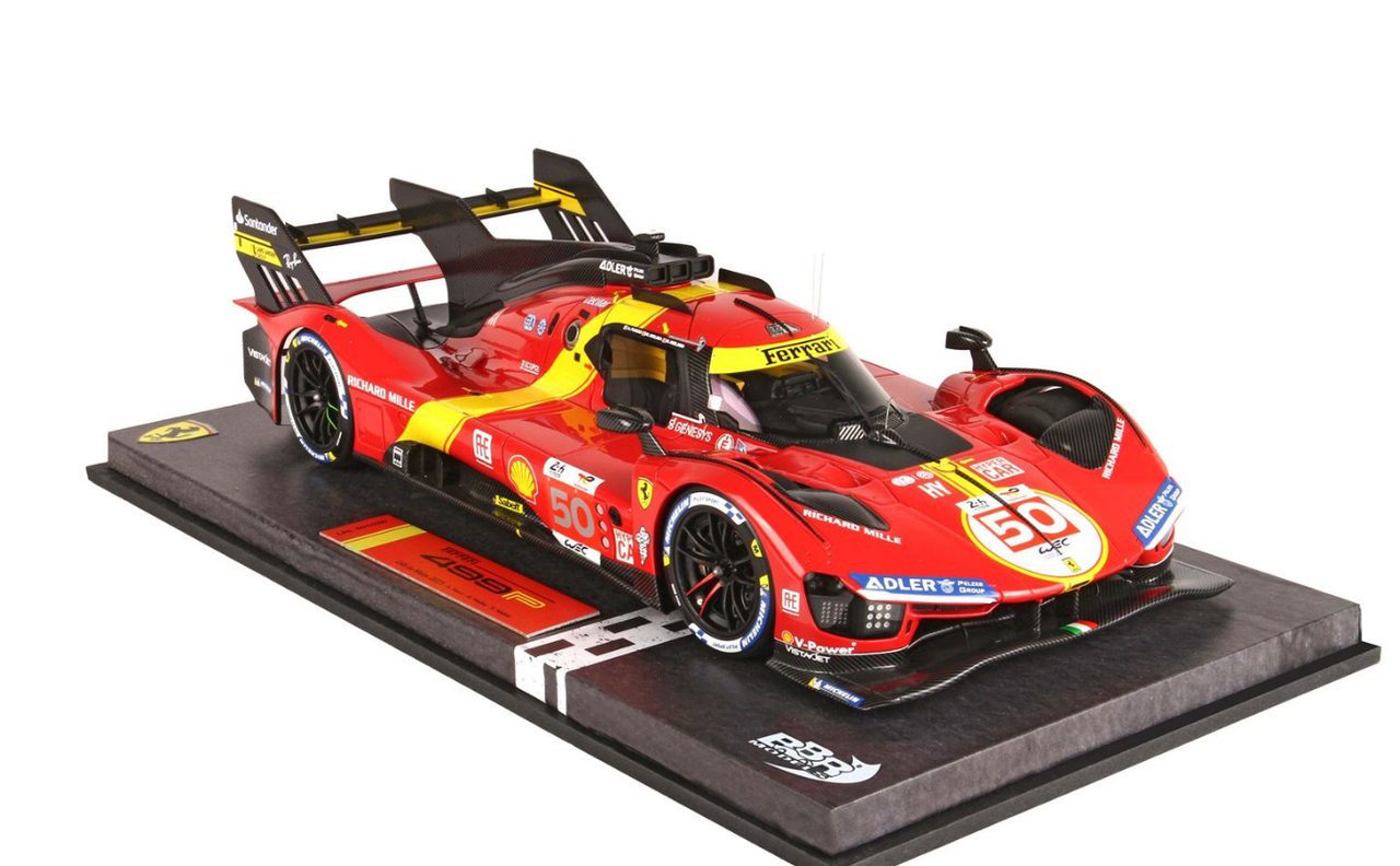 1/18 BBR Ferrari 499P Car No. 50 Fire-Molina-Nielsen Resin Car Model Limited 250 Pieces