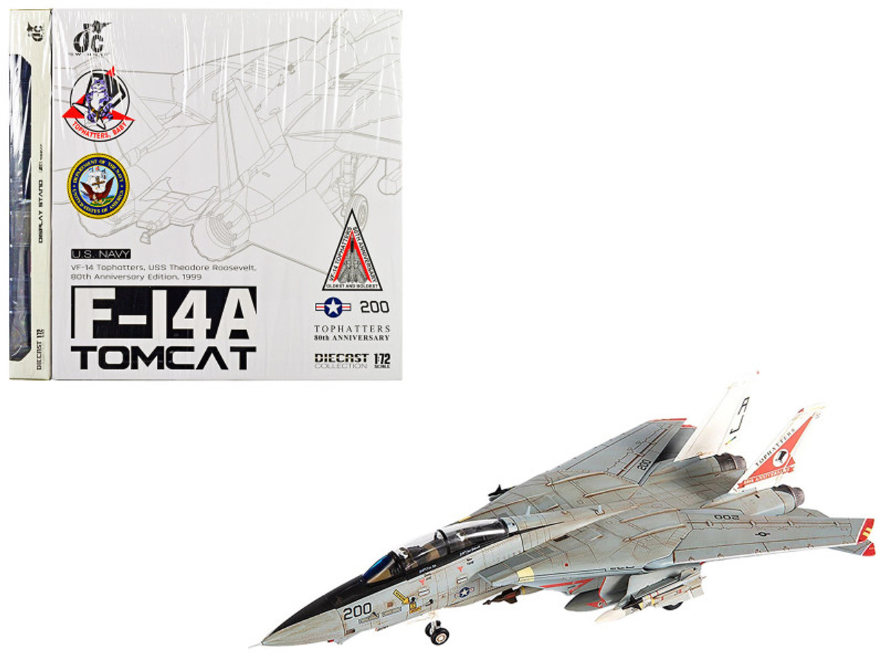 1/72 JC Wings 1999 F-14A Tomcat U.S. NAVY VF-14 Tophatters 80th Anniversary Edition Model