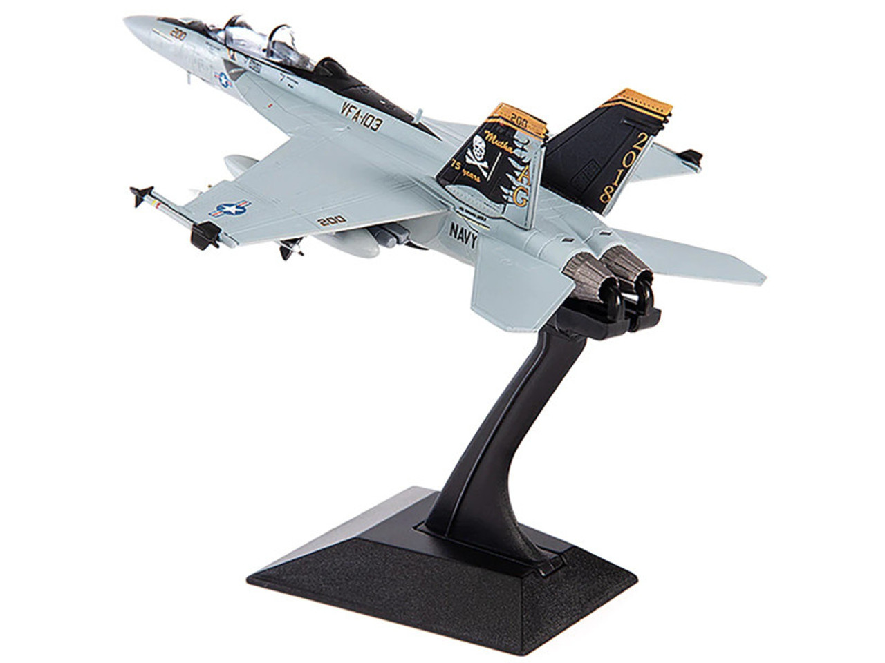 1/144 JC Wings 2018 F/A-18F Super Hornet U.S. NAVY VFA-103 Jolly Rogers, 75th Anniversary Edition Model