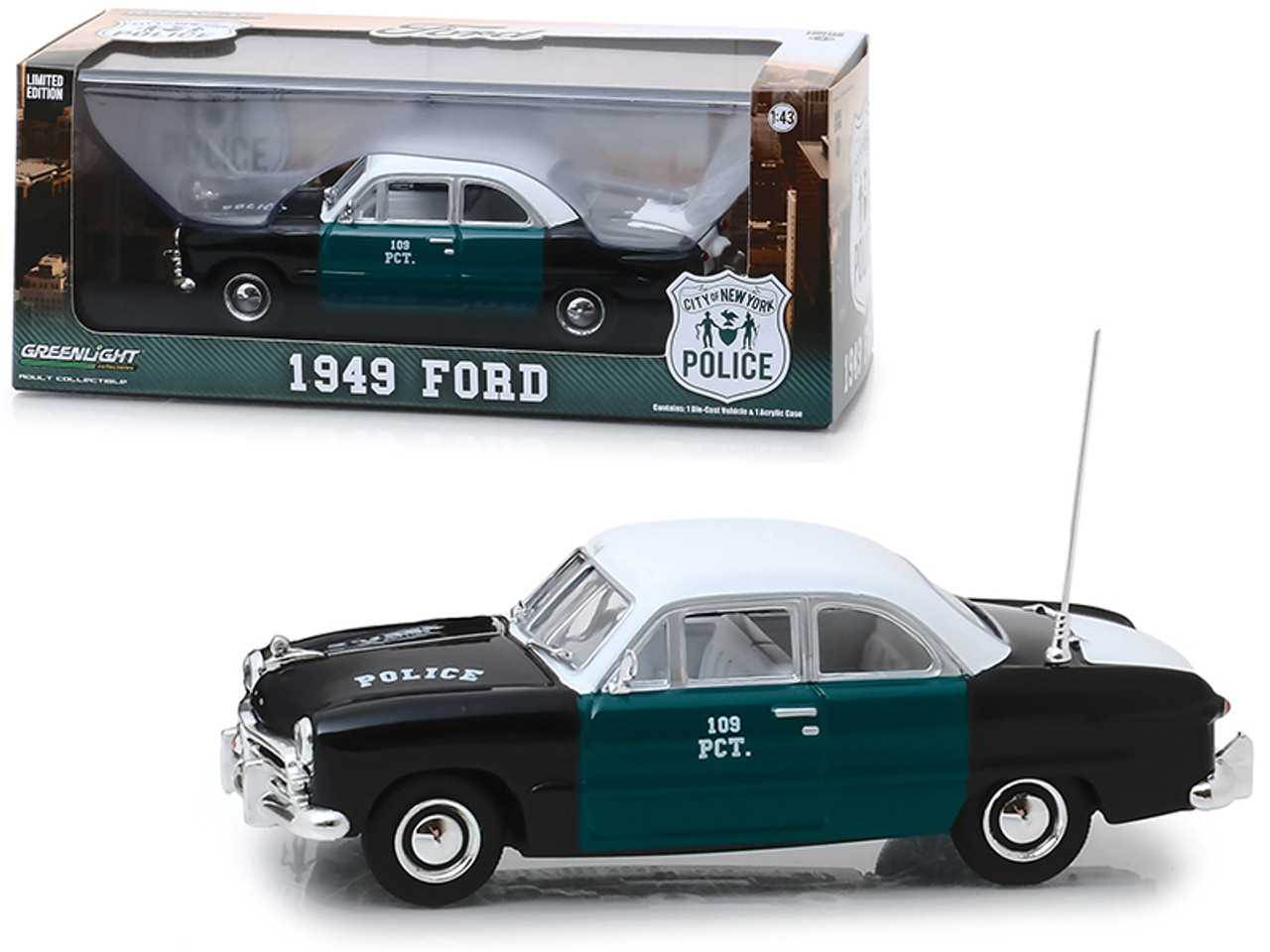 1/43 Greenlight 1949 Ford Deluxe "New York City Police Department" (NYPD) Car Model