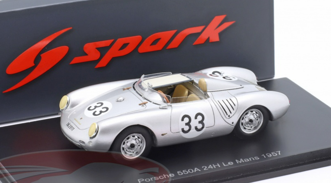 1/43 Spark 1957 Porsche 550A #33 24h LeMans Porsche KG Hans Herrmann, Richard von Frankenberg Car Model