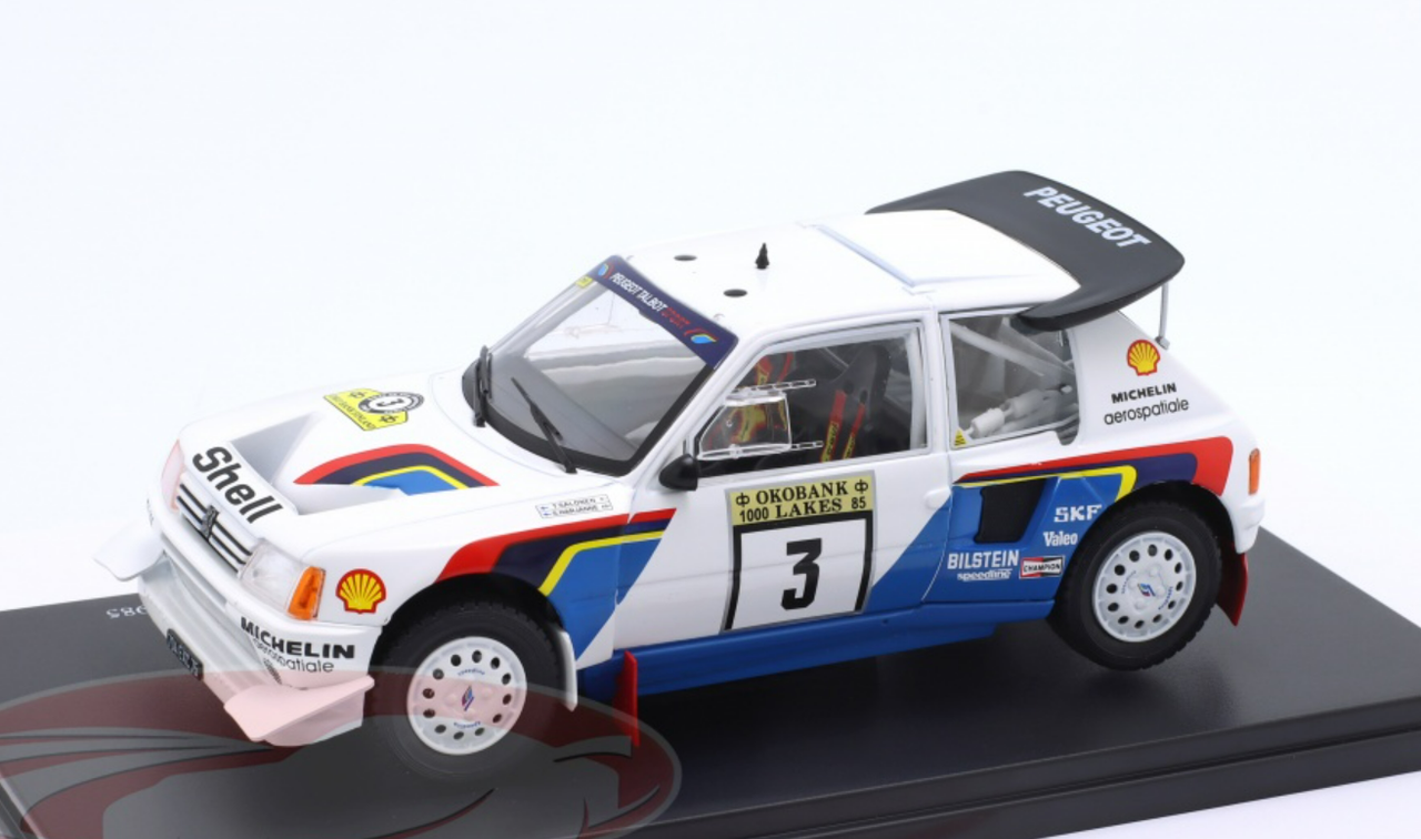 1/24 Altaya 1985 Peugeot 205 Turbo 16 E2 #3 Winner Rallye 1000 Lakes Peugeot Talbot Sport Timo Salonen, Seppo Harjanne Car Model