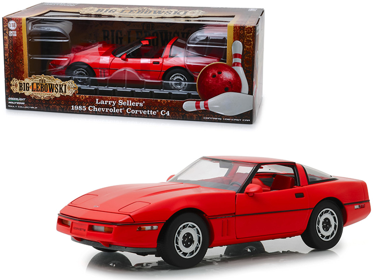 1/18 Greenlight 1985 Chevrolet Corvette C4 Convertible Red (Little