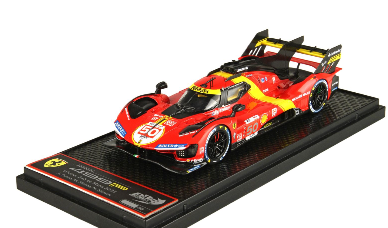 1/43 BBR Ferrari 499P Le Mans 2023 Car #50 Drivers Fuoco-Molina-Nielsen Car Model