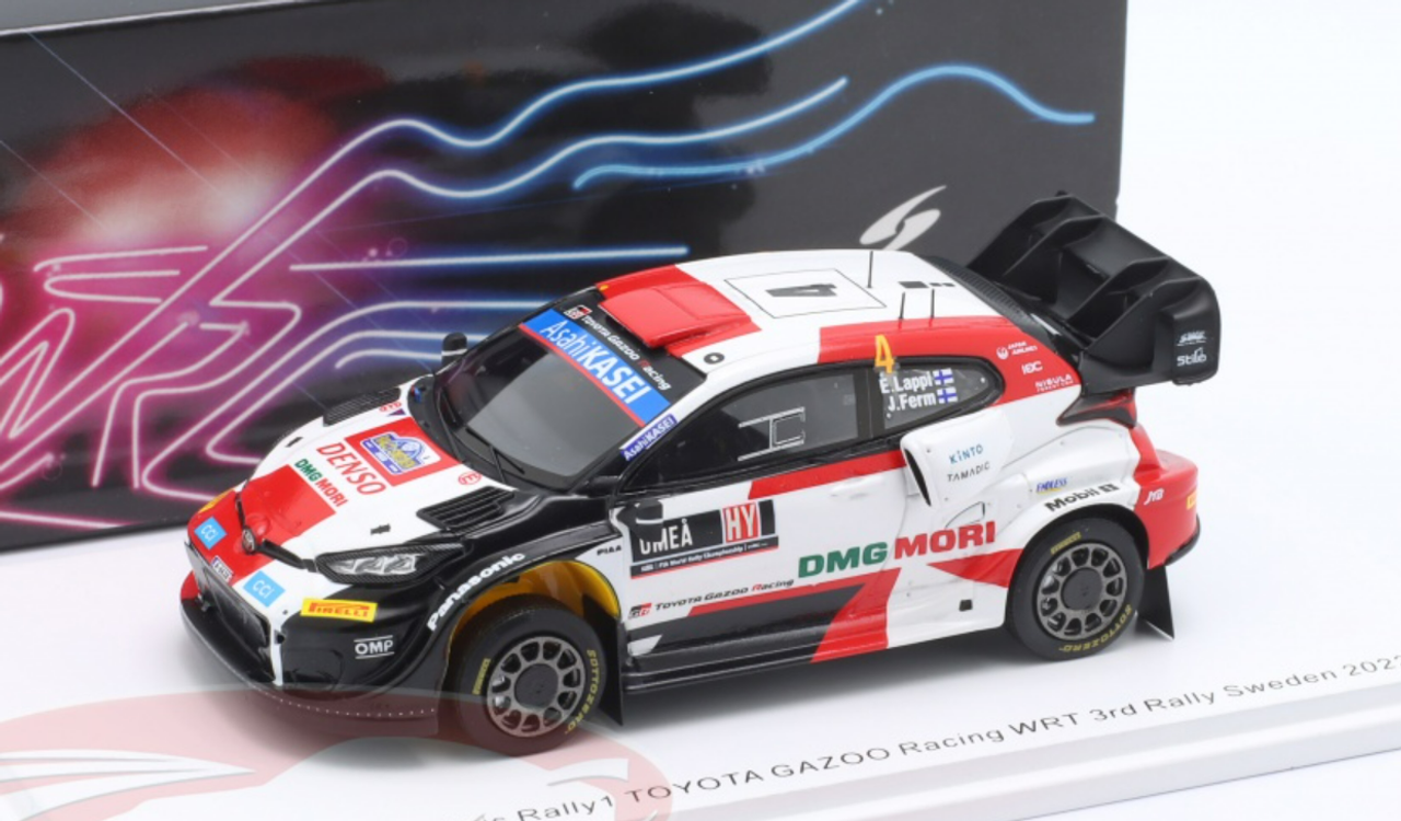 1/43 Spark 2022 Toyota GR Yaris Rally1 #4 3rd Rally Sweden Toyota Gazoo Racing WRT Esapekka Lappi, Jane Ferm Car Model