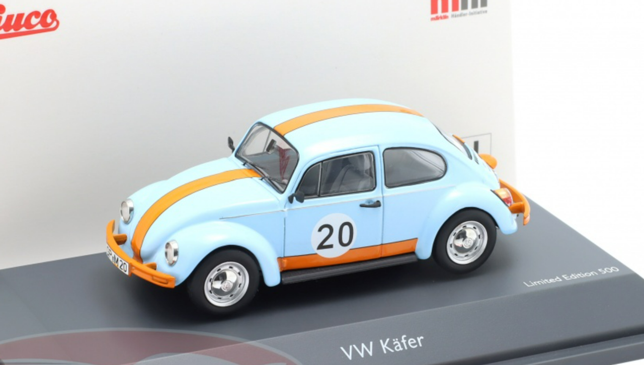 1/43 Schuco Volkswagen VW Beetle #20 Gulf Design (Blue & Yellow) Car Model