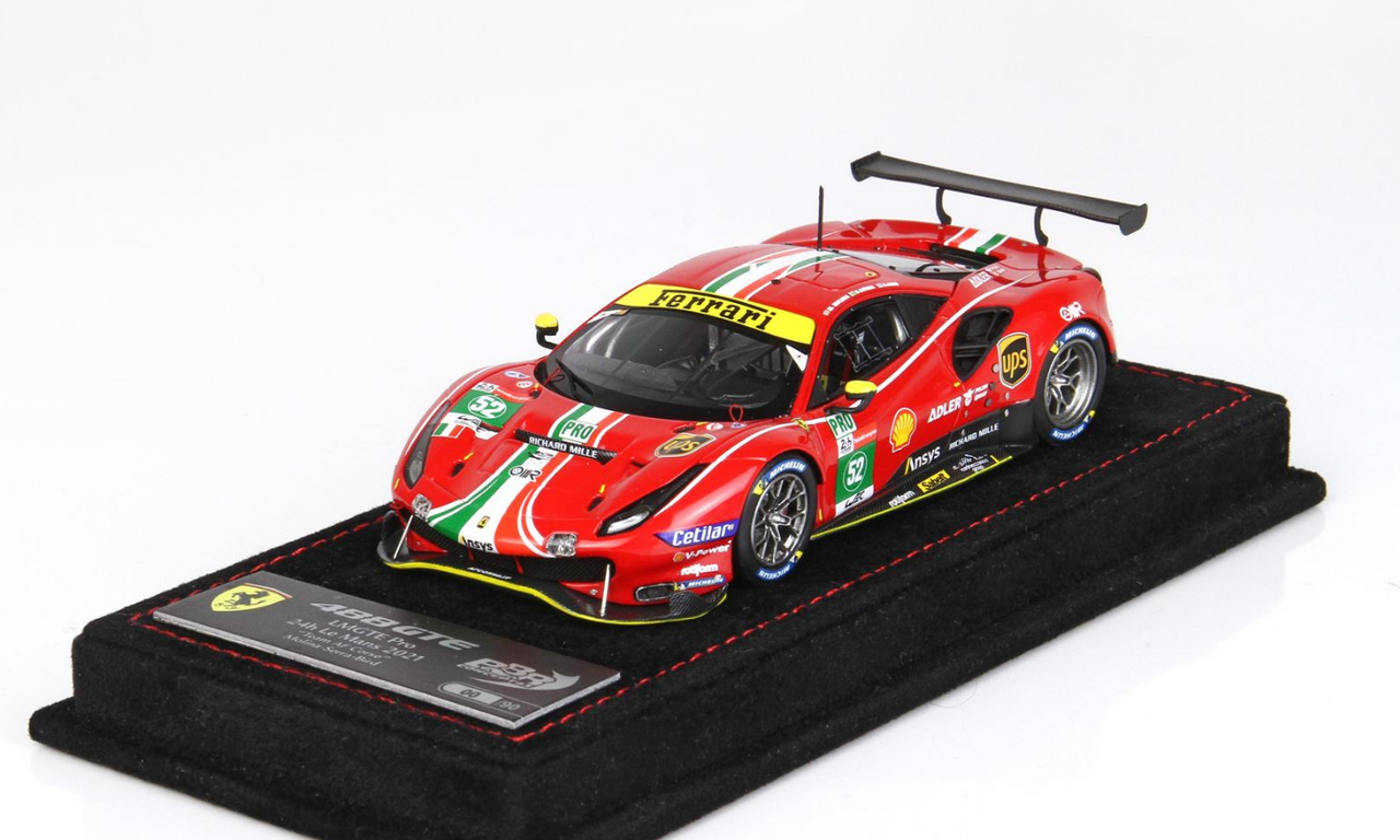 1/43 BBR 2021 Ferrari 488 GTE #52 24h LeMans AF Corse Daniel Serra, Miguel Molina, Sam Bird Car Model