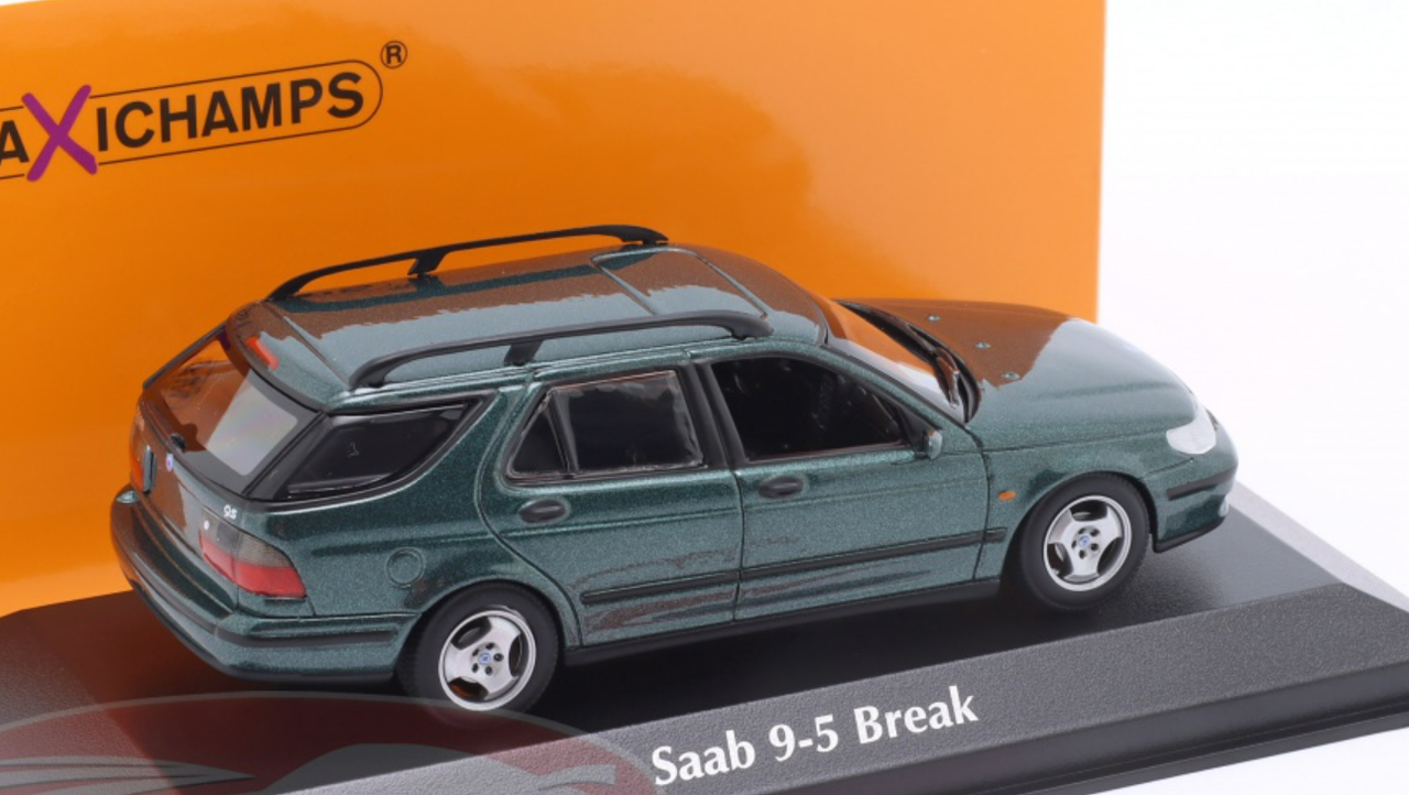 1/43 Minichamps 1999 Saab 9-5 Break (Dark Green Metallic) Car Model