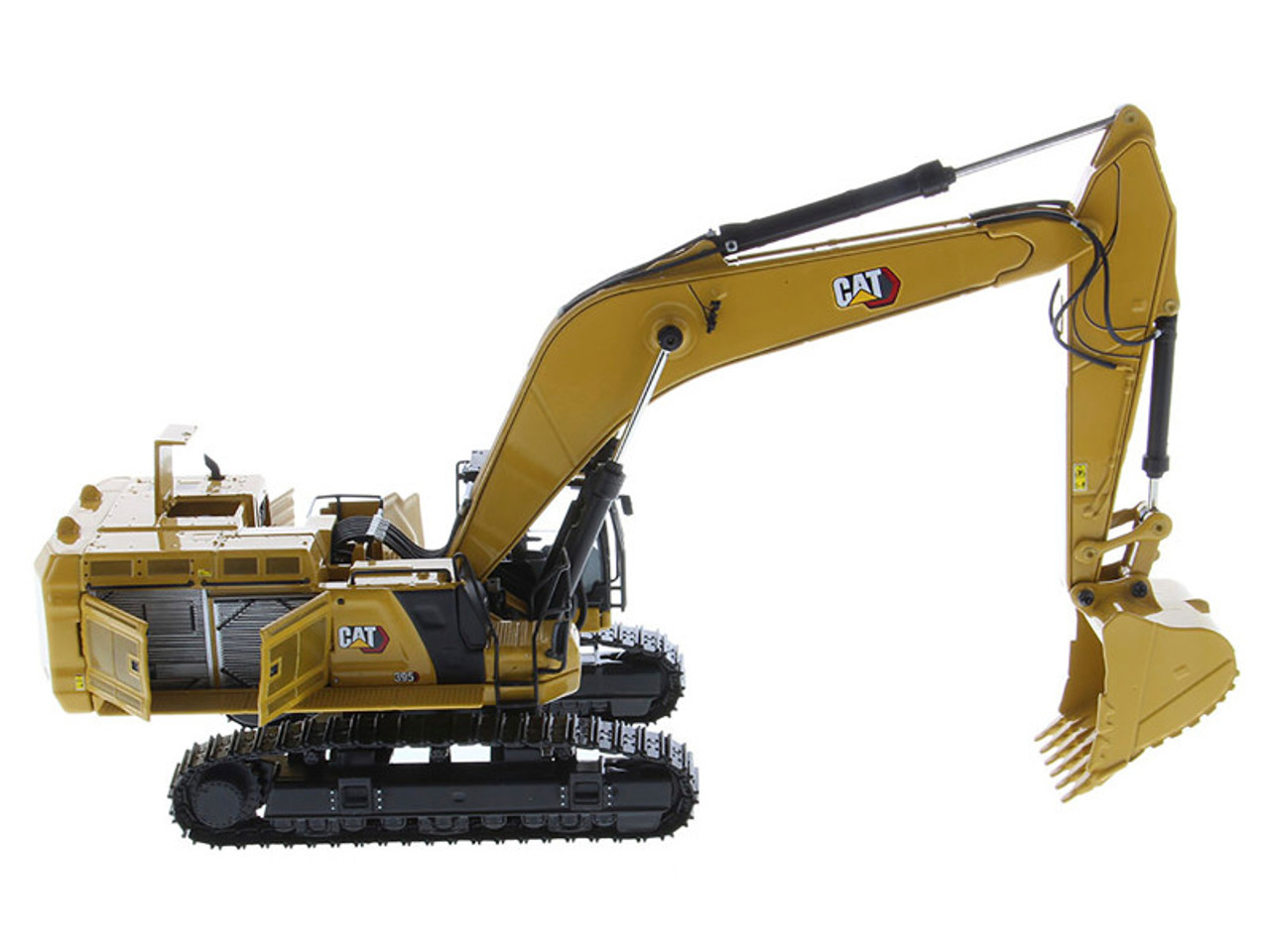 CAT Caterpillar 395 Next Generation Hydraulic Excavator (General Purpose Version) Yellow with Operator and Additional Tools "High Line" Series 1/50 Diecast Model by Diecast Masters