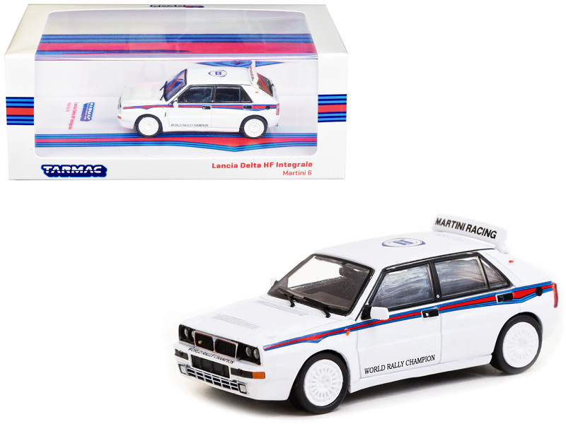 Lancia Delta HF Integrale White with Red and Blue Stripes 