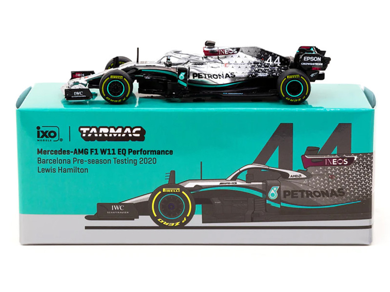 Mercedes-AMG F1 W11 EQ Performance #44 Lewis Hamilton "Barcelona Pre-Season Testing" (2020) "Global64" Series 1/64 Diecast Model Car by Tarmac Works