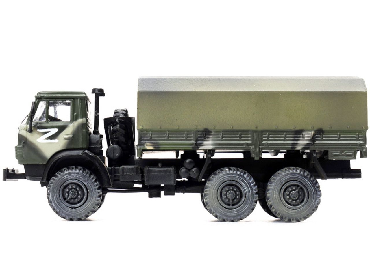 Kamaz 4310 Transport Truck Green Camouflage (Weathered) "Z- Russian Separatist Militia" 1/72 Diecast Model by Legion