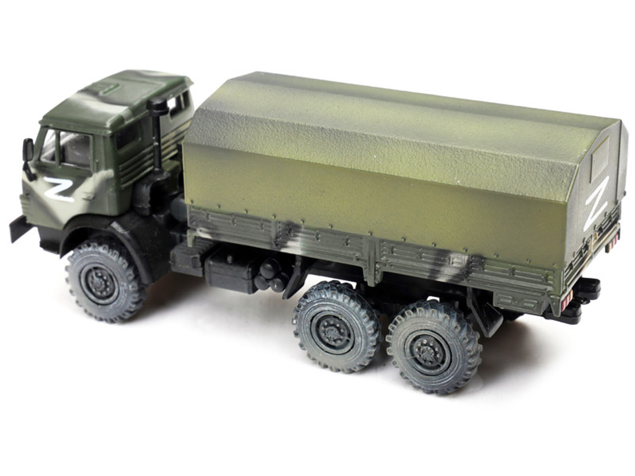 Kamaz 4310 Transport Truck Green Camouflage (Weathered) "Z- Russian Separatist Militia" 1/72 Diecast Model by Legion