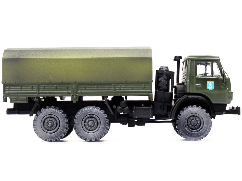 カン Kamaz 4310 Transport Truck Green Camouflage (Weathered) 