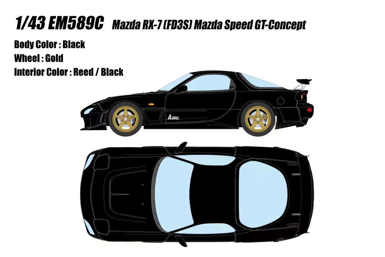 1/43 Makeup Mazda RX-7 (FD3S) Mazda Speed GT-Concept (Black) Car