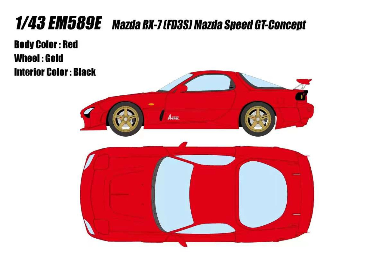 1/43 Makeup Mazda RX-7 (FD3S) Mazda Speed GT-Concept (Red) Car Model