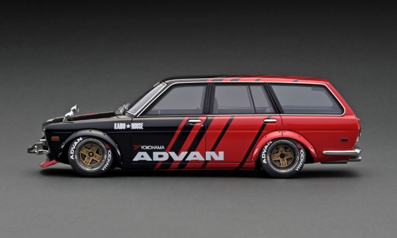 1/18 Ignition Model Datsun Bluebird (510) Wagon Black/Red  (Limit 100 Pieces)