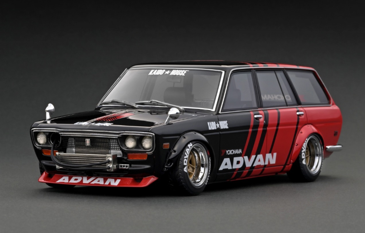 1/18 Ignition Model Datsun Bluebird (510) Wagon Black/Red  (Limit 100 Pieces)