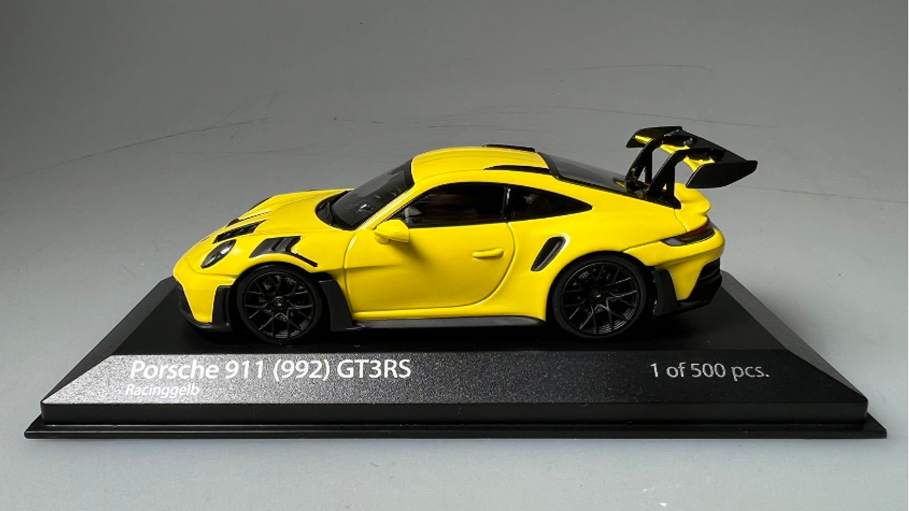 1/43 Minichamps 2023 Porsche 911 (992) GT3 RS (Racing Yellow with Black  Wheels) Car Model