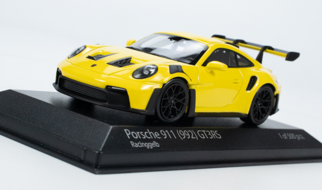 1/43 Minichamps 2023 Porsche 911 (992) GT3 RS (Racing Yellow with Black Wheels) Car Model
