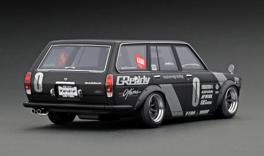 1/18 Ignition Model Datsun Bluebird (510) Wagon Matte Black (Limit 80 Pieces)