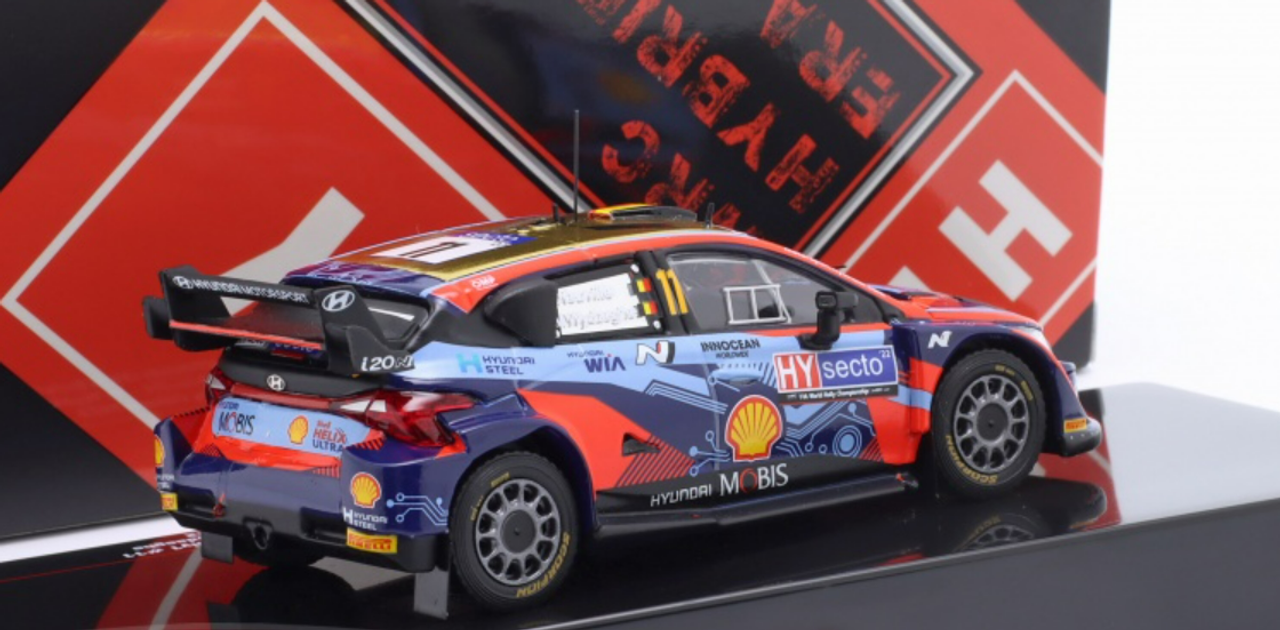 1/43 Ixo Hyundai i20 N Rally1 #11 Rallye Finland Neuville, Wydaeghe Car Model