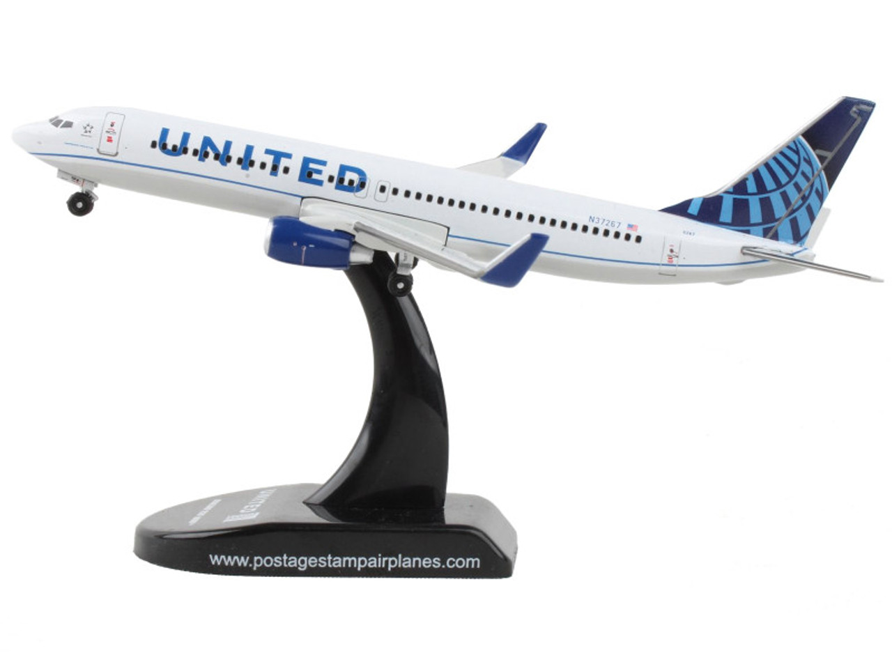Boeing 737-800 Next Generation Commercial Aircraft "United Airlines" 1/300 Diecast Model Airplane by Postage Stamp
