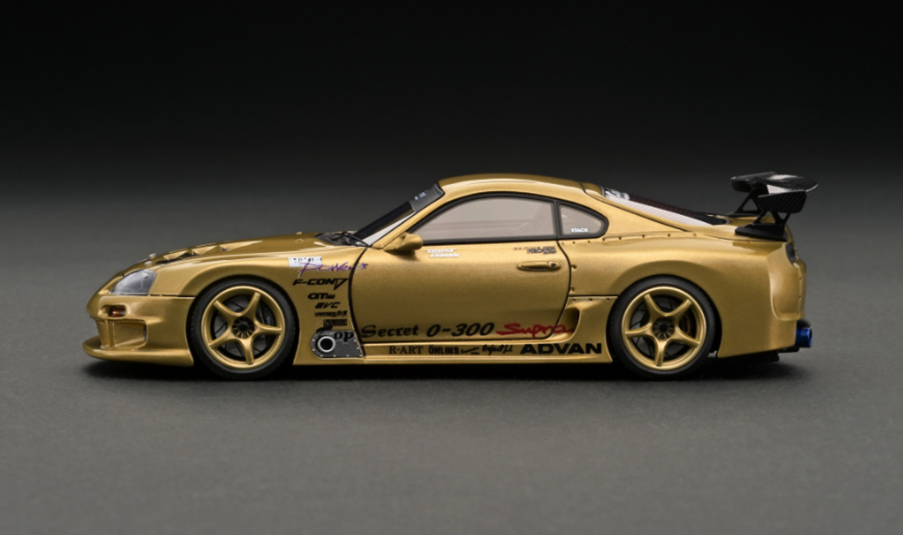 1/43 Ignition Model Toyota TOP SECRET GT300 Supra (A80)  Gold with Figure