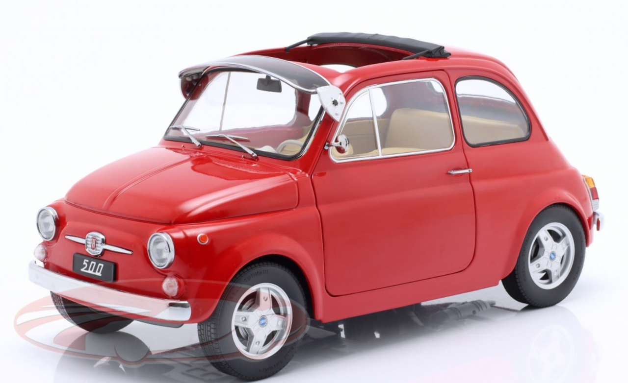 1/12 KK-Scale 1968 Fiat 500 F Custom with Removable Top (Red) Car Model