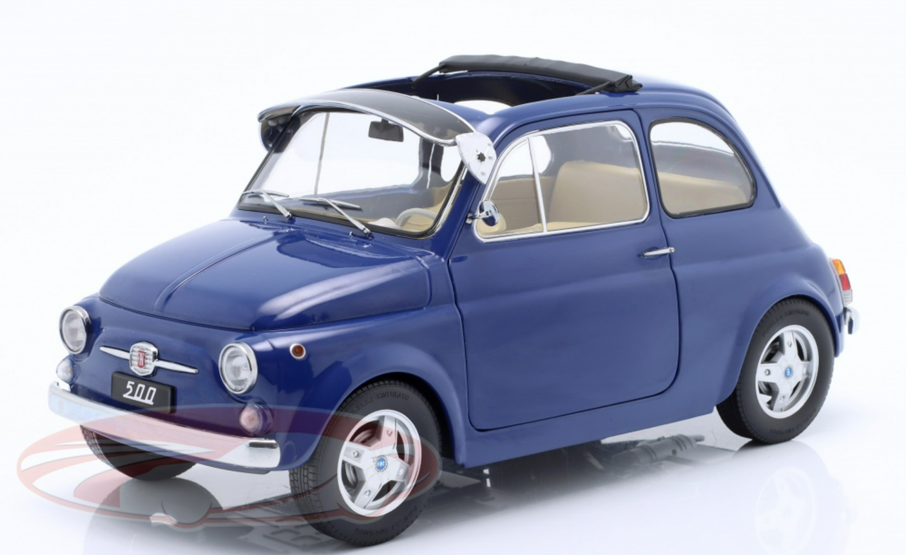1/12 KK-Scale 1968 Fiat 500 F Custom with Removable Top (Blue) Car Model