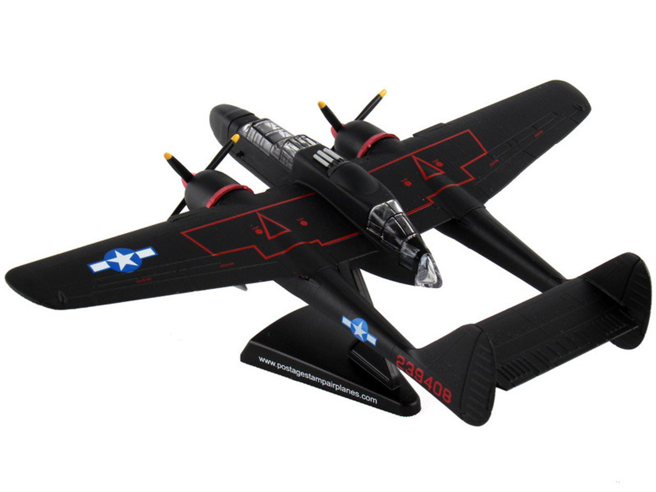 Northrup P-61 Black Widow Fighter Aircraft "Lady in the Dark 548th Night Fighter Squadron" United States Army Air Forces 1/120 Diecast Model Airplane by Postage Stamp