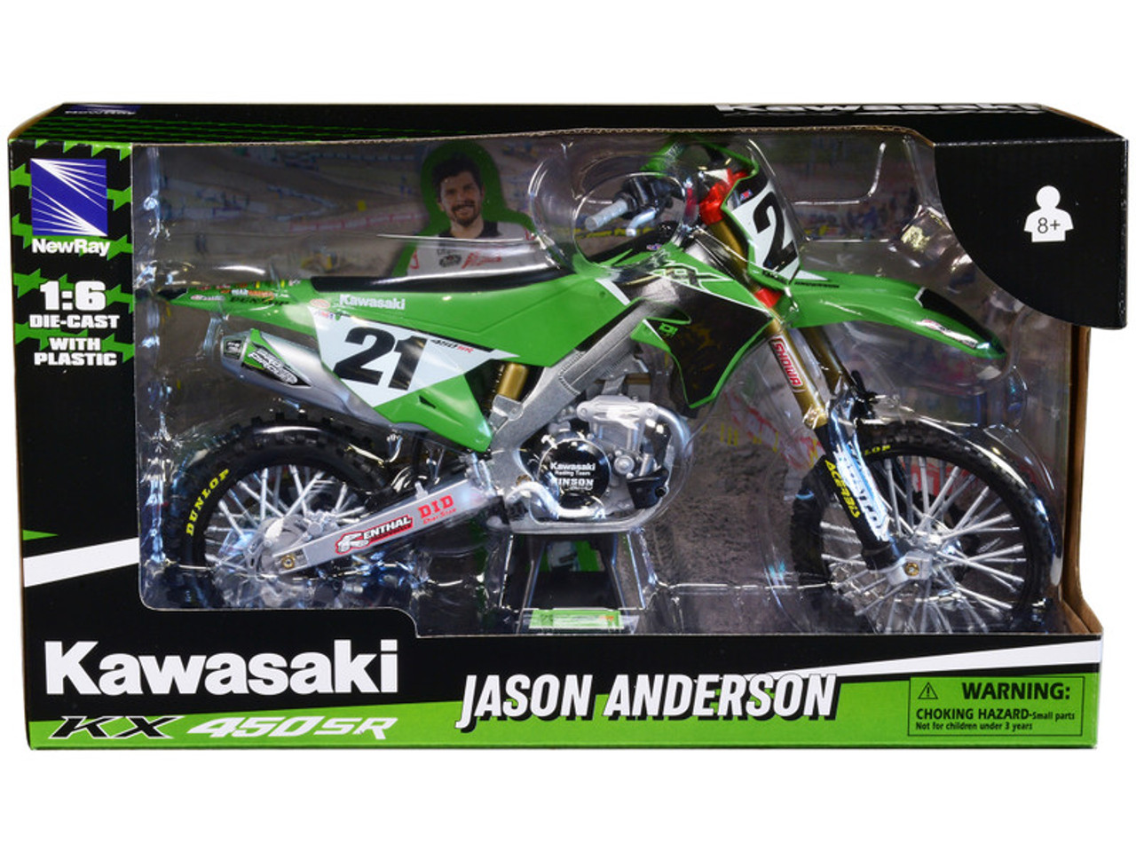 FIGURE COLLECTIONと本セット Kawasaki KX450SR Dirt Bike Motorcycle #21 Jason Anderson