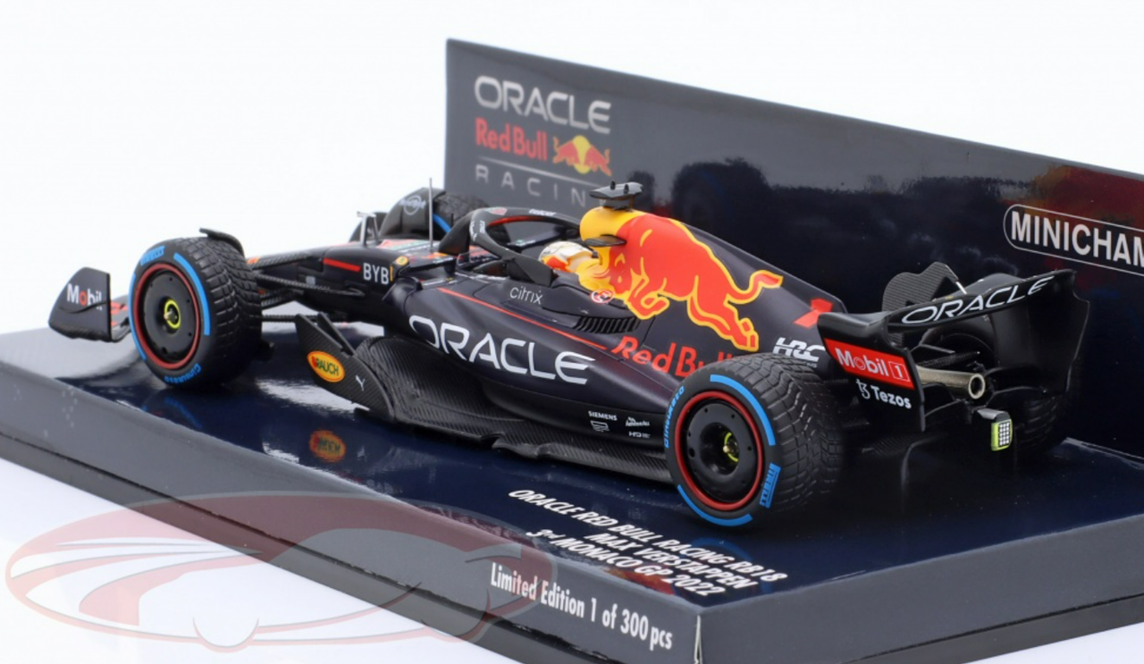 1/43 Minichamps 2022 Formula 1 Max Verstappen Red Bull Racing RB18 #1 3rd Monaco GP Car Model