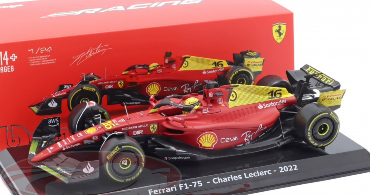 Ferrari F1-75 - 1:24 - Charles Leclerc - 2022 - Die Cast