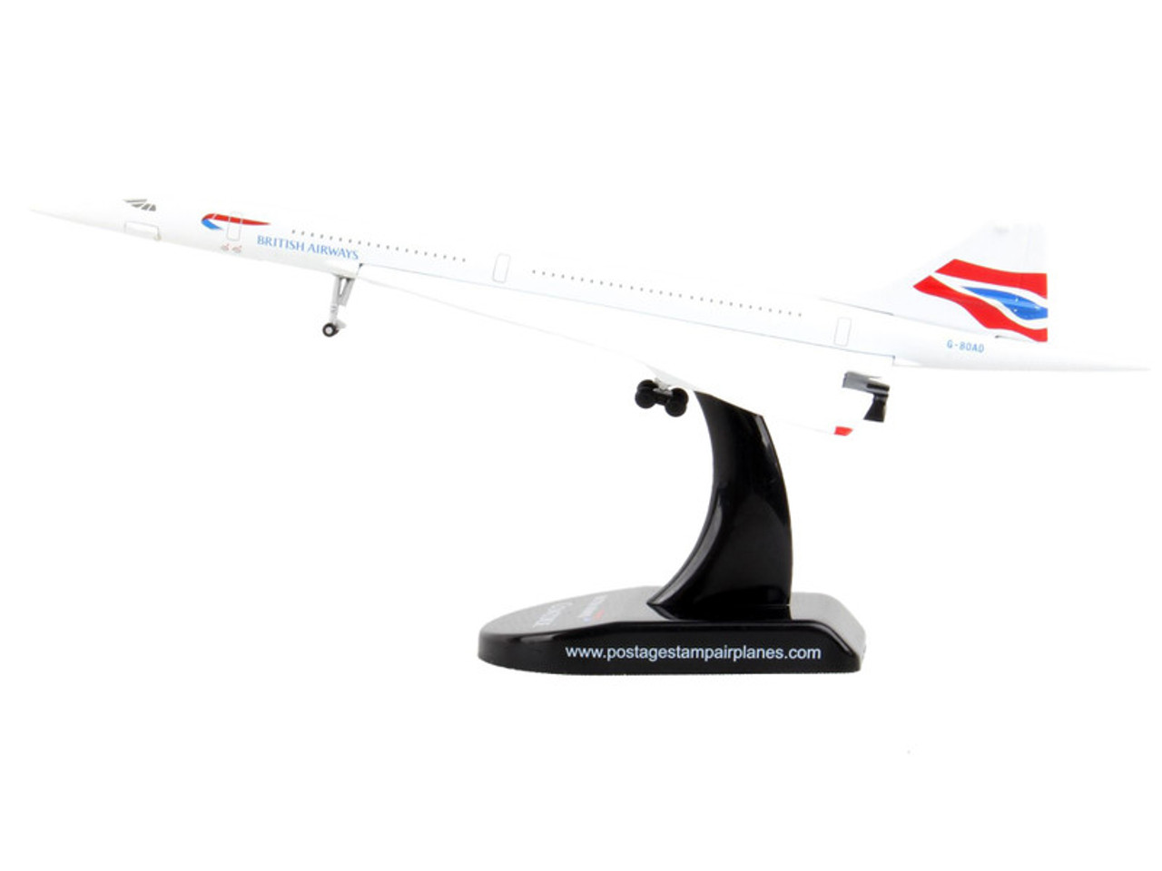 BAC Concorde Passenger Aircraft "British Airways" 1/350 Diecast Model Airplane by Postage Stamp