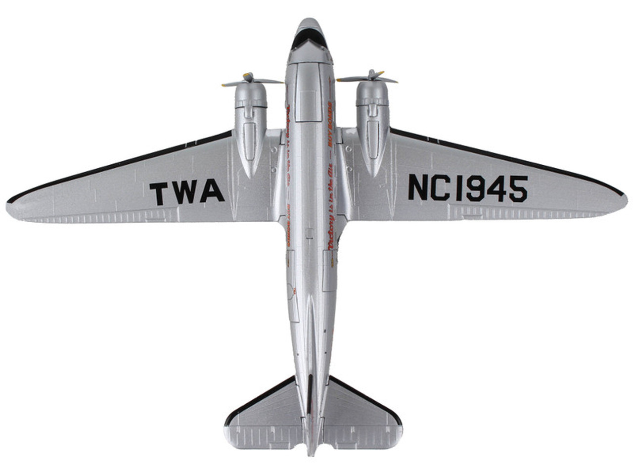 Douglas DC-3 Passenger Aircraft "Trans World Airlines - Victory is in the Air" 1/144 Diecast Model Airplane by Postage Stamp