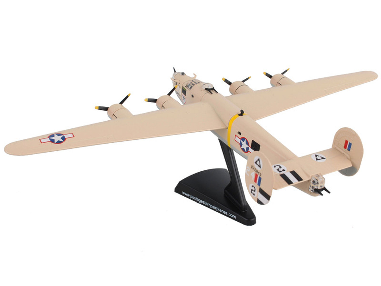 Consolidated B-24D Liberator Bomber Aircraft "Strawberry Bitch 376th Heavy Bombardment North Africa" United States Army Air Forces 1/163 Diecast Model Airplane by Postage Stamp
