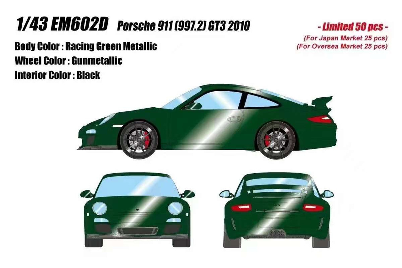 1/43 Makeup 2010 Porsche 911(997.2) GT3 (Racing Green Metallic) Car Model