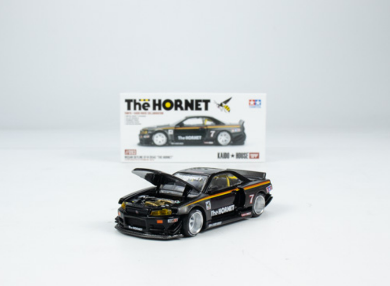 1/64 Kaido House x Mini GT Tamiya Nissan Skyline GT-R (R34) The Hornet Diecast Car Model
