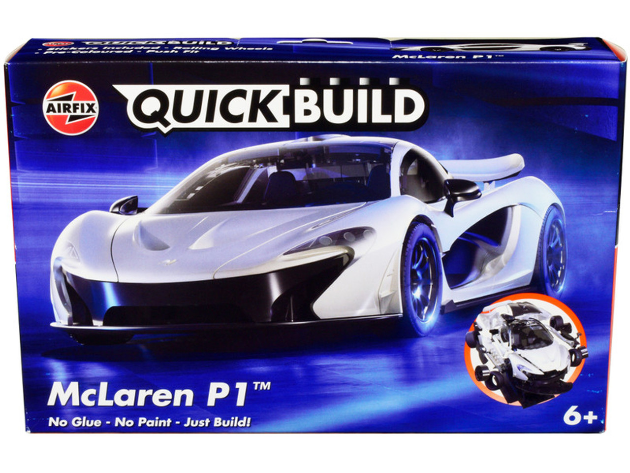 Skill 1 Model Kit McLaren P1 White Snap Together Painted Plastic Model Car  Kit by Airfix Quickbuild 