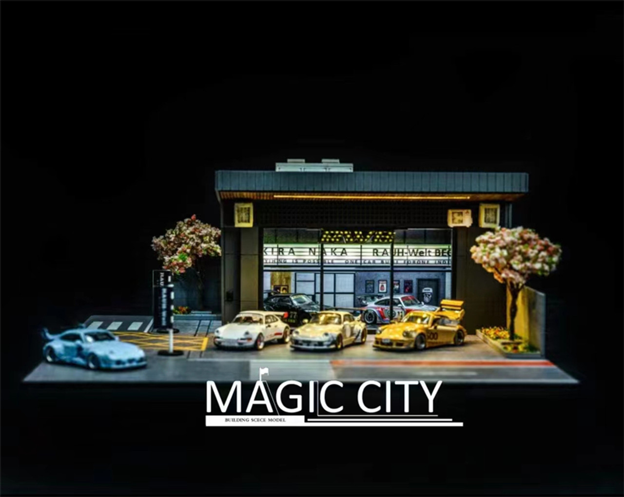 1/64 Magic City RWB Exhibition Building Diorama (car models