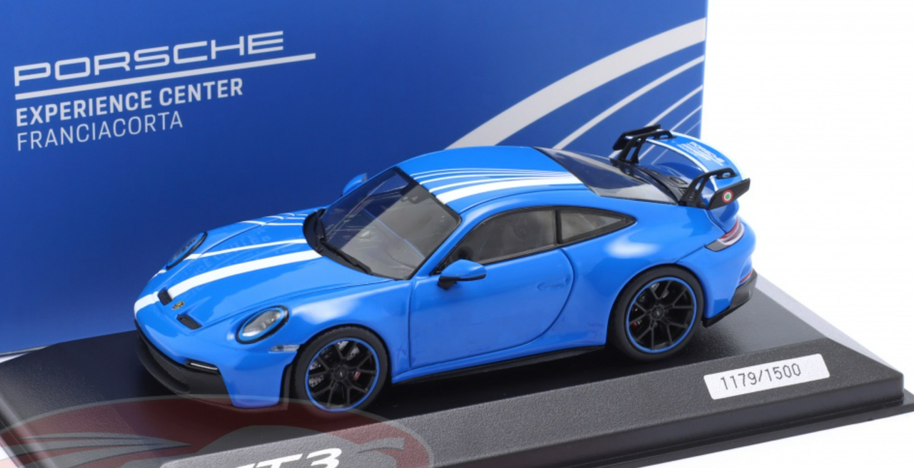 1/43 Dealer Edition 2021 Porsche 911 (992) GT3 PEC (Shark Blue with White Stripes) Car Model